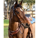 brown (dark, chocolate)leather LEATHER Western Bridle with Full Browband