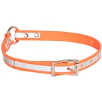 Center Ring Safety DOG COLLAR made from BETA BIOTHANE with REFLECTIVE DAY-GLO