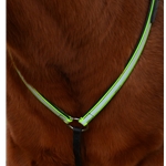 blacklimegreen ENGLISH BREAST COLLAR made with REFLECTIVE Day GLO Biothane