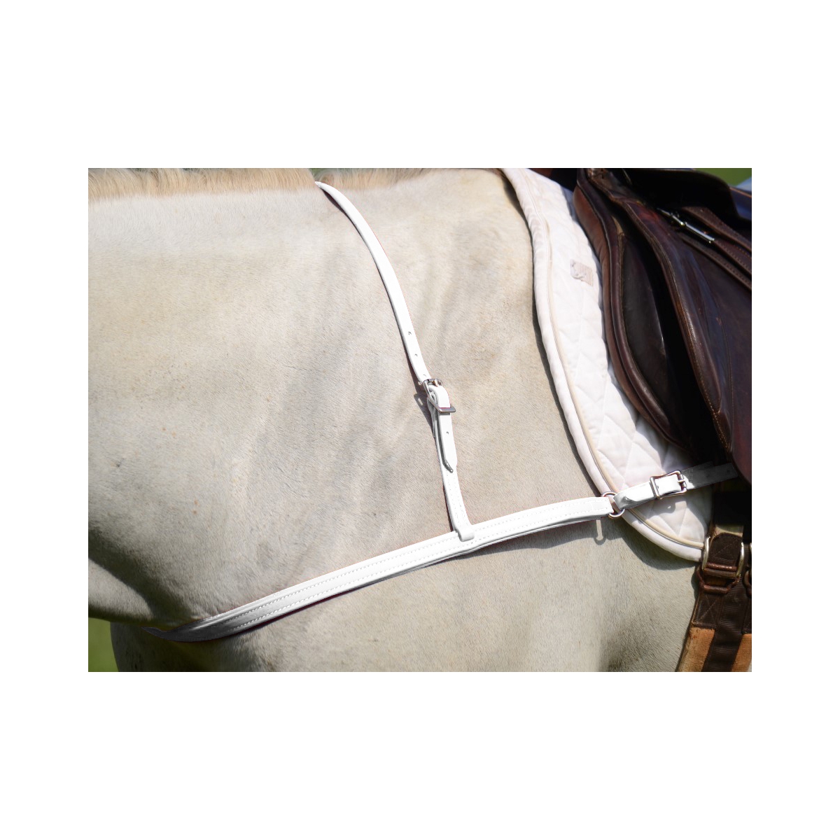 White Jumping English Breast Collar English Horse Bridles Two Horse