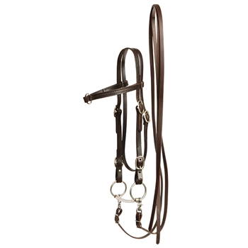 WESTERN BRIDLE with Center Ring Browband made from LEATHER
