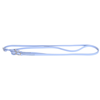 ****PHOTO SAMPLE*** $10 Periwinkle Blue Beta Biothane English Reins with Roller Buckles on Bit Ends