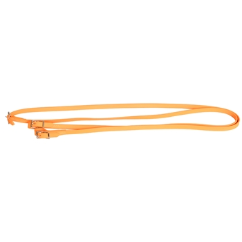 ****PHOTO SAMPLE*** $10 Mango Orange Beta Biothane English Reins with Roller Buckles on bit ends 