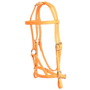 ****PHOTO SAMPLE*** $30 Mango Orange Beta Biothane War Bridle Headstall - Horse Size