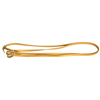 ****PHOTO SAMPLE*** $10 Gold Beta Biothane English Reins with roller buckles on bit ends