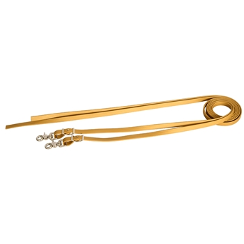 ****PHOTO SAMPLE*** $10 Gold Beta Biothane Western Split Reins with Snaps on Bit Ends
