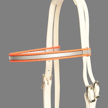 ****PHOTO SAMPLE*** Orange Reflective Beta Biothane Browband - Horse Size