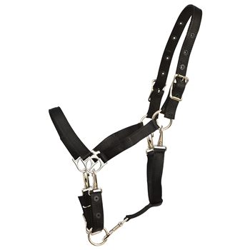 ****PHOTO SAMPLE*** $20 Black Nylon 5 Snap Convertible Grooming Halter - Horse Size