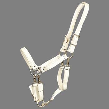 ****PHOTO SAMPLE*** $20 White Nylon 5 Snap Convertible Grooming Halter - Horse Size