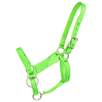 ****PHOTO SAMPLE*** $15 Lime Green Nylon Pack Horse Halter - Horse Size