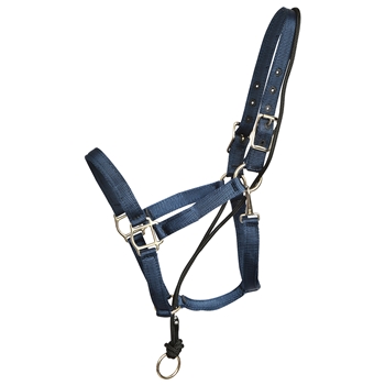 ****PHOTO SAMPLE*** $15 Navy Blue Nylon No Pullback Halter - Horse Size