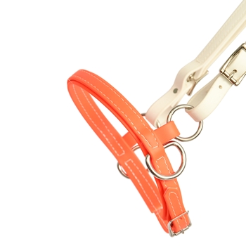 ****PHOTO SAMPLE*** $15 Orange Beta Biothane Sidepull/Jumping Hackamore Noseband - Horse Size