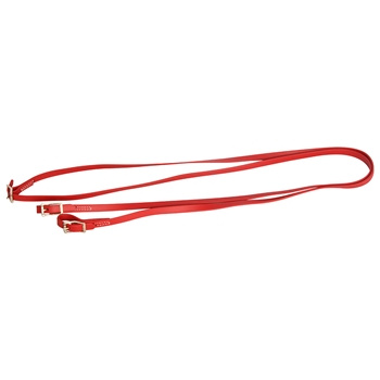 ****PHOTO SAMPLE*** $10 Chili Red Beta Biothane English Reins with Roller Buckles on Bit Ends