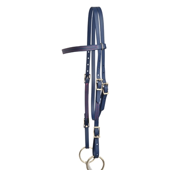 ****PHOTO SAMPLE*** $20 Navy Blue Beta Biothane Western Headstall with Pink Thread - Horse Size