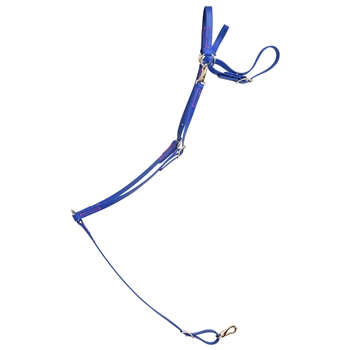 ****PHOTO SAMPLE*** $25 Royal Blue Beta Biothane English Breast Collar  with Pink Thread - Horse Size