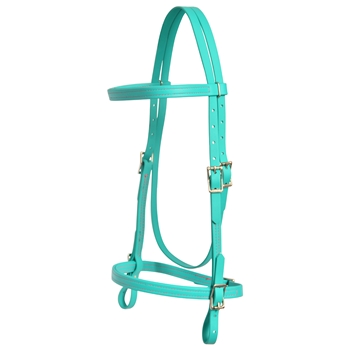 ****PHOTO SAMPLE*** $20 Turquoise Beta Biothane English Headstall with Pink Thread - Horse Size