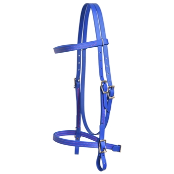 ****PHOTO SAMPLE*** $20 Royal Blue Beta Biothane English Headstall with Pink Thread - Horse Size