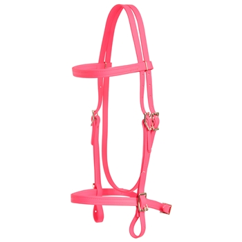 ****PHOTO SAMPLE*** $20 Bubblegum Pink Beta Biothane English Headstall with Pink Thread - Horse Size