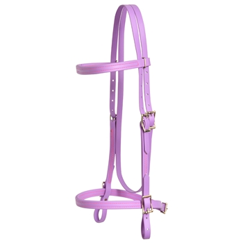 ****PHOTO SAMPLE*** $20 Orchid Beta Biothane English Headstall with Pink Thread - Horse Size