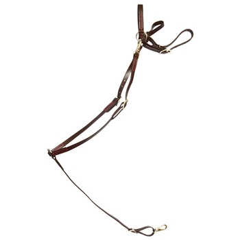 ****PHOTO SAMPLE*** $25 Dark Brown with Pink Thread Beta Biothane English Breast Collar - Horse Size