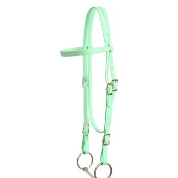 ****PHOTO SAMPLE*** $20 Mint/Seafoam Green with Pink Thread Beta Biothane Western Headstall - Horse Size