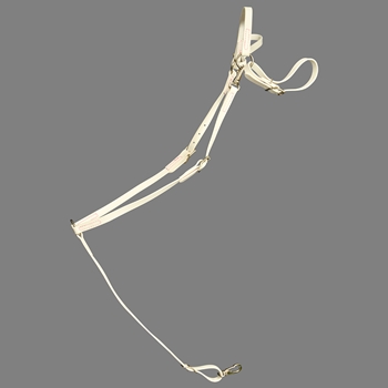 ****PHOTO SAMPLE*** $25 White with Pink Thread Beta Biothane English Breast Collar - Horse Size