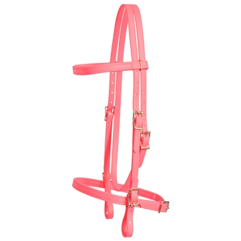 ****PHOTO SAMPLE*** $20 Hot Pink with Pink Thread Beta Biothane English Headstall - Horse Size