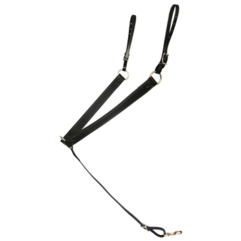 ****PHOTO SAMPLE*** $25 Black Better Than Leather Western Breast Collar with Lime Green Thread - Horse Size