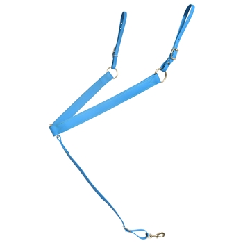 ****PHOTO SAMPLE*** $25 Light/Sky Blue Beta Biothane Western Breast Collar with Lime Green Thread - Horse Size