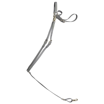 ****PHOTO SAMPLE*** $25 Gray Beta Biothane with Lime Green Thread English Breast Collar - Horse Size