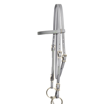 ****PHOTO SAMPLE*** $20 Gray Beta Biothane with Lime Green Thread Western Headstall - Horse Size