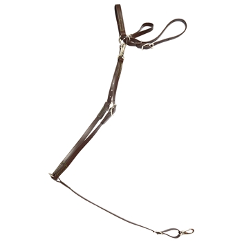 ****PHOTO SAMPLE*** $25 Brown BETTER THAN LEATHER with Lime Green Thread English Breast Collar - Horse Size