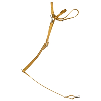 ****PHOTO SAMPLE*** $25 Gold Beta Biothane with Lime Green Thread English Breast Collar - Horse Size