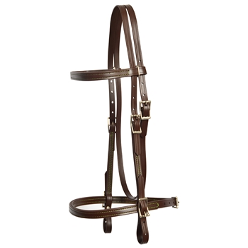 ****PHOTO SAMPLE*** $20 Brown BETTER THAN LEATHER with Lime Green Thread English Headstall - Horse Size