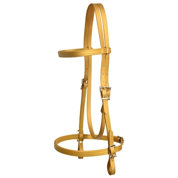 ****PHOTO SAMPLE*** $20 Gold Beta Biothane with Lime Green Thread English Headstall - Horse Size