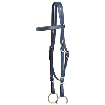 ****PHOTO SAMPLE*** $20 Navy Blue Beta Biothane with Green Thread Western Headstall - Horse Size