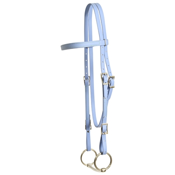 ****PHOTO SAMPLE*** $20 Periwinkle Blue Beta Biothane with Green Thread Western Headstall - Horse Size