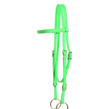 ****PHOTO SAMPLE*** $20 Lime Green Beta Biothane with Green Thread Western Headstall - Horse Size