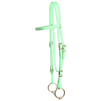 ****PHOTO SAMPLE*** $20 Seafoam/Mint Green Beta Biothane with Green Thread Western Headstall - Horse Size