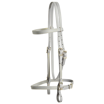 ****PHOTO SAMPLE*** $20 Gray Beta Biothane with Yellow Thread English Bridle Headstall - Horse Size