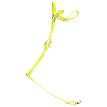 ****PHOTO SAMPLE*** $25 Safety Yellow Beta Biothane with Green Thread English Breast Collar - Horse Size