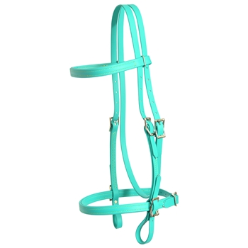 ****PHOTO SAMPLE*** $25 Turquoise Beta Biothane with Yellow Thread English Headstall - Horse Size