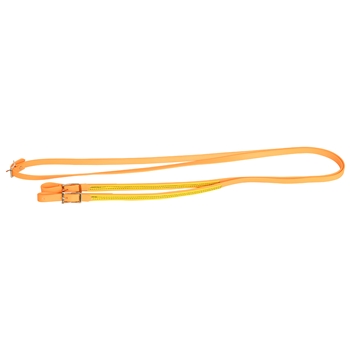 ****PHOTO SAMPLE*** $10 Mango Orange Beta Biothane with Sunflower Yellow Overlay English Reins