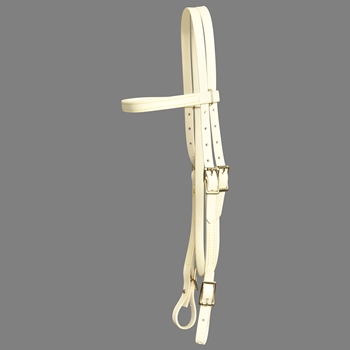 ****PHOTO SAMPLE*** $20 White Beta Biothane with Yellow Thread Western Headstall - Horse Size