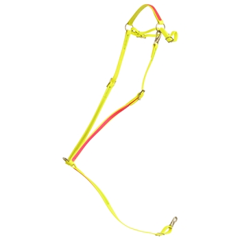 ****PHOTO SAMPLE*** $25 Safety Yellow Beta Biothane with Pink Overlay English Breast Collar - Horse Size