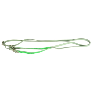 ****PHOTO SAMPLE*** $10 Sage Green Beta Biothane with Green Overlay English Reins