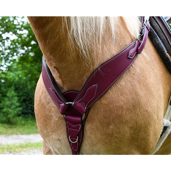 WIDE ROPER STYLE Western Breast COllar made from LEATHER 