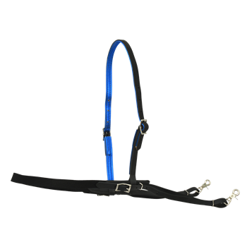 JUMPING/POLO Breast Collar with Elastic made from BETA BIOTHANE with SHINY METALLIC LEATHER PADDING