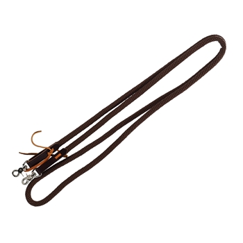 Dark Brown Soft Cotton Rope Horse Riding Reins - Two Horse Tack