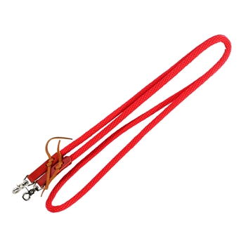 Red Soft Cotton Rope Horse Riding Reins - Two Horse Tack